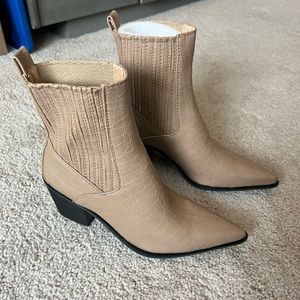 Never worn Nasty Gal Nude Faux leather booties